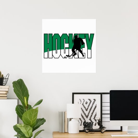hockeytekst groen poster (Thuiskantoor)