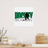 hockeytekst groen poster (Keuken)