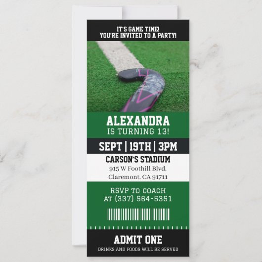 Hockeyticket Verjaardag Kaart (Voorkant)