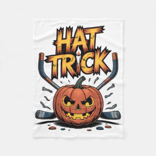 Hockeytruc Halloween Spelonkachtige Pompoen Ijshoc Fleece Deken