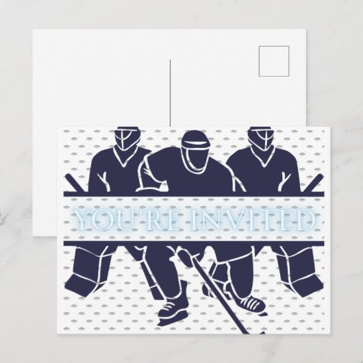 hockeyuitnodiging uitnodiging briefkaart (Voorkant / Achterkant)