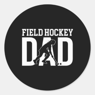 Hockeyvader van een veldhockeyspeler Vader Ronde Sticker