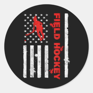 Hockeyveld Amerikaanse vlag Verdediger Doelman Sco Ronde Sticker