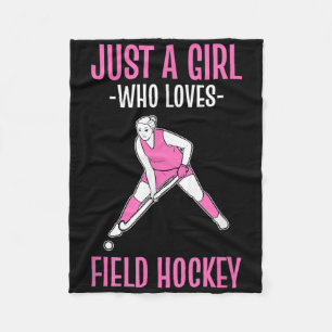Hockeyveld Gewoon Een Meisje Dat Van Hockey Houdt Fleece Deken