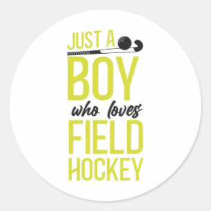 Hockeyveld Jongen Gewoon Een Jongen Die Van Hockey Ronde Sticker