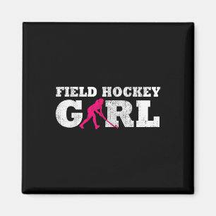 Hockeyveld meisje speler silhouet sport cadeau magneet
