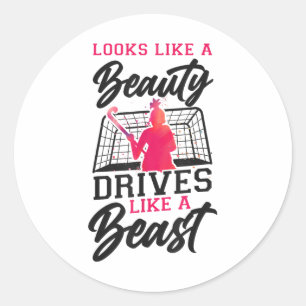 Hockeyveld ziet eruit als een schoonheid rijdt als ronde sticker