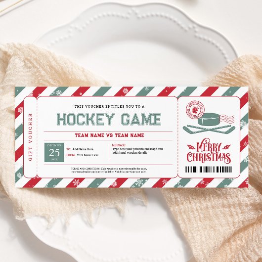 Hockeywedstrijd Kerstcadeauticket Kaart