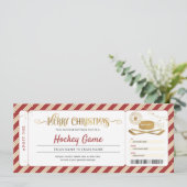 Hockeywedstrijd verrassingskerstcadeauticket kaart (Staand voorkant)