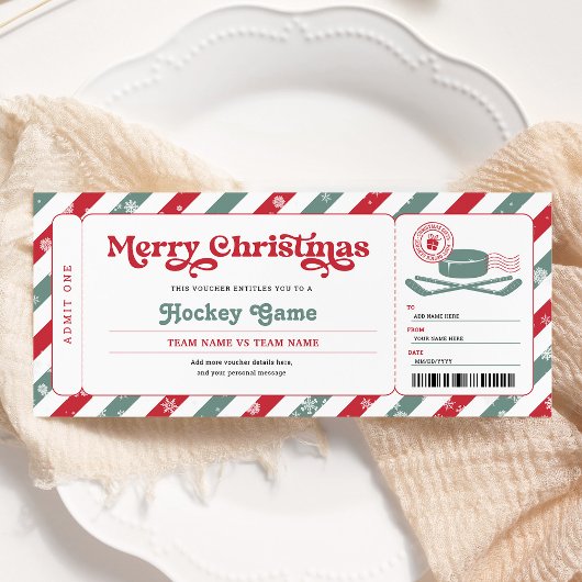 Hockeywedstrijd verrassingskerstcadeauticket kaart