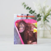 Hockie Orangutan - een meisje met speciale behoeft Briefkaart (Staand voorkant)