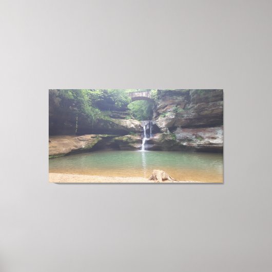 Hocking Hills Old Man Cave Upper Herfst Afbeelding Canvas Afdruk (Voorkant)