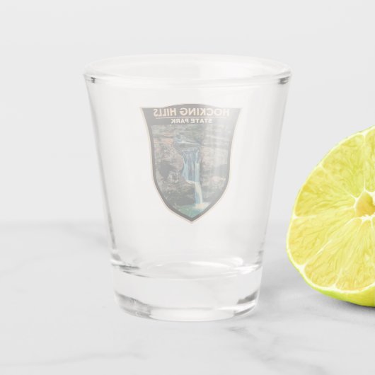 Hocking Hills State Park Ohio Art Shot Glas (Achterkant)