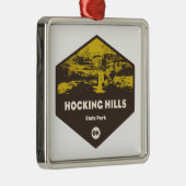Hocking Hills State Park, Ohio Metalen Ornament (Rechts)