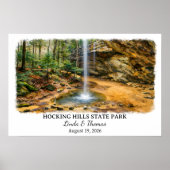 Hocking Hills State Park Ohio Poster, Aquarel Poster (Voorkant)