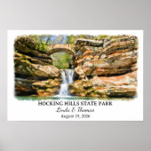 Hocking Hills State Park Ohio Poster, Aquarel Poster (Voorkant)