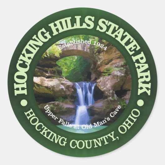 Hocking Hills State Park Ronde Sticker (Voorkant)
