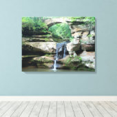 Hocking Hills Waterfall Oud Man Grot Boven Herfste Canvas Afdruk (Insitu (Houten vloer))