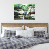 Hocking Hills Waterfall Oud Man Grot Boven Herfste Canvas Afdruk (Insitu (Slaapkamer))