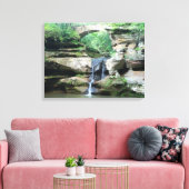 Hocking Hills Waterfall Oud Man Grot Boven Herfste Canvas Afdruk (Insitu (Woonkamer))