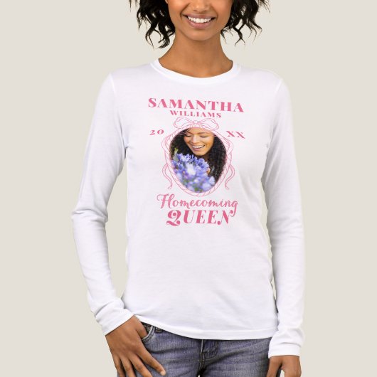 HOCO STEM Homecoming Koningin Roze Coquette Bow Fo Tri-Blend Shirt (Voorkant volledig)