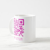 HOCO Uitnodiging, QR Code gecodeerd bericht.b Koffiemok (Voorkant links)