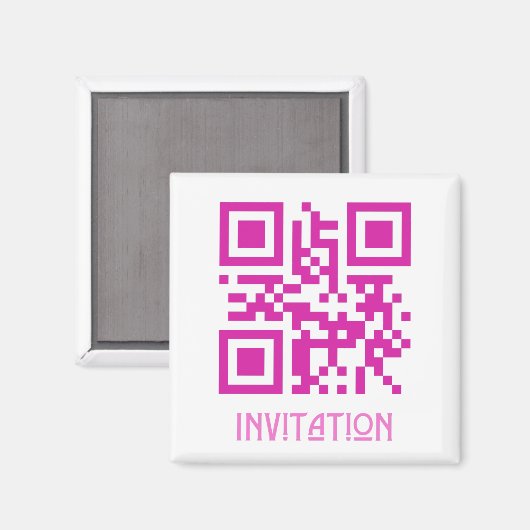 HOCO Uitnodiging, QR Code gecodeerd bericht.b Magneet (Voorkant / Achterkant)