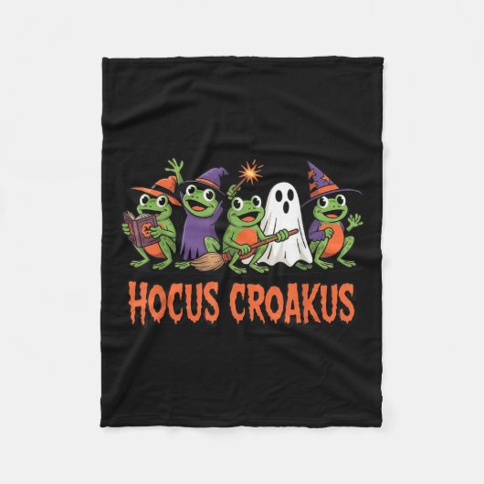Hocus Croakus Frog Halloween Magic Spell Funny Wit Fleece Deken (Voorkant)