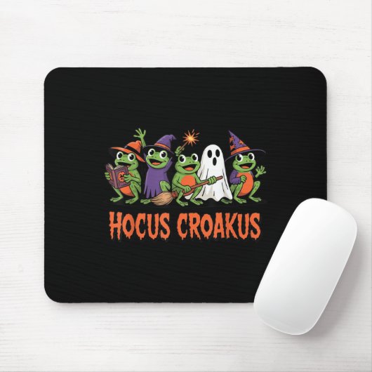 Hocus Croakus Frog Halloween Magic Spell Funny Wit Muismat (Met muis)