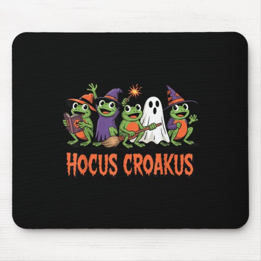 Hocus Croakus Frog Halloween Magic Spell Funny Wit Muismat (Voorkant)