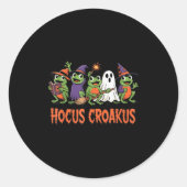 Hocus Croakus Frog Halloween Magic Spell Funny Wit Ronde Sticker (Voorkant)
