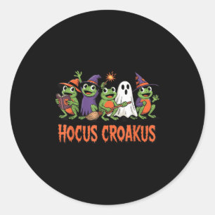 Hocus Croakus Kikker Halloween Magische Spreuk Gra Ronde Sticker