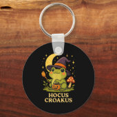 Hocus Croakus Schattige Frog Witch Halloween Shirt Sleutelhanger (Voorkant)