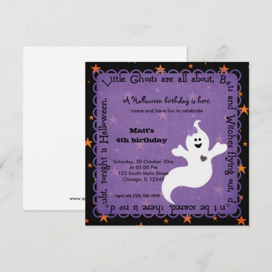 Hocus Focus Ghost Birthday Kaart (Voorkant / Achterkant)