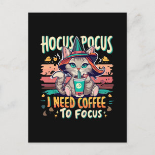 Hocus Focus - Ik heb koffie nodig om me te concent Feestdagenkaart