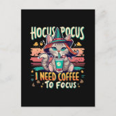 Hocus Focus - Ik heb koffie nodig om me te concent Feestdagenkaart (Voorkant)