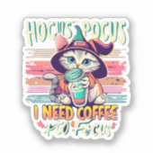 Hocus Focus - Ik heb koffie nodig om me te concent Sticker (Voorkant)