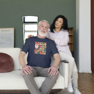 Hocus focus nodig koffie om retro typografie te fo t-shirt