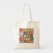 Hocus focus nodig koffie om retro typografie te fo tote bag (Voorkant)