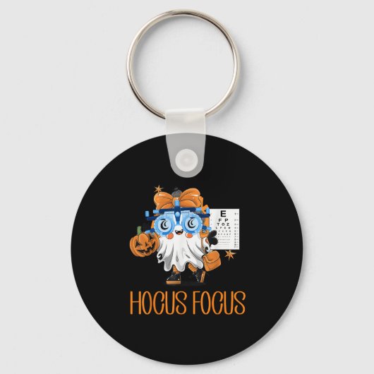 Hocus Focus Optometrie Halloween Shirt Optometrist Sleutelhanger (Voorkant)