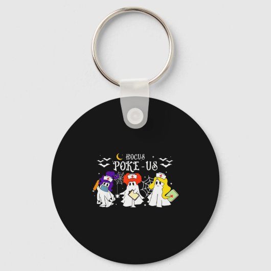 Hocus Ke-us Witch Nurse Halloween Medical Lab Tech Sleutelhanger (Voorkant)