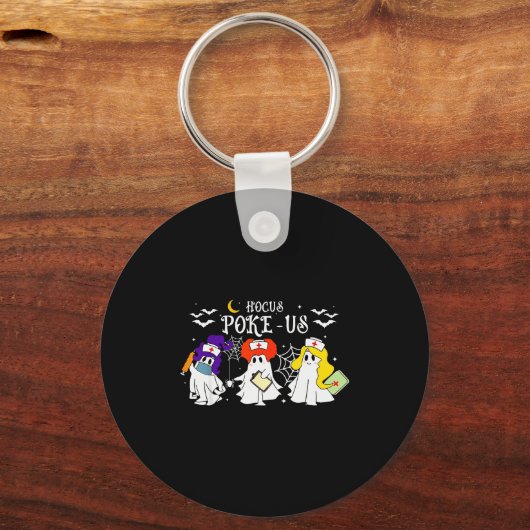 Hocus Ke-us Witch Nurse Halloween Medical Lab Tech Sleutelhanger (Voorkant)