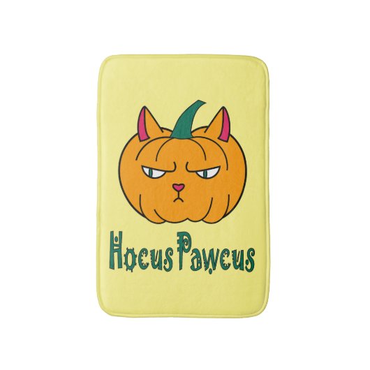Hocus pawcus Halloween pompoen gember kat magie Badmat (Voorkant Verticaal)