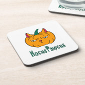 Hocus pawcus Halloween pompoen gember kat magie Bier Onderzetter (Linkerzijde)