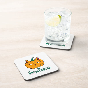 Hocus pawcus Halloween pompoen gember kat magie Bier Onderzetter