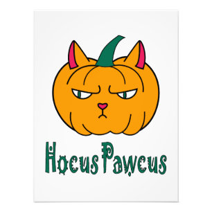 Hocus pawcus Halloween pompoen gember kat magie Foto Afdruk