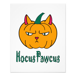 Hocus pawcus Halloween pompoen gember kat magie Foto Afdruk