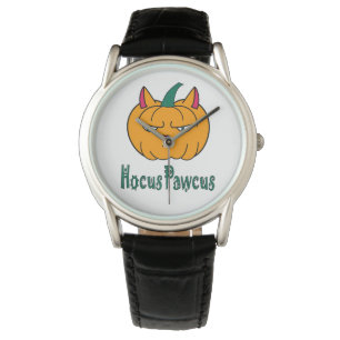Hocus pawcus Halloween pompoen gember kat magie Horloge