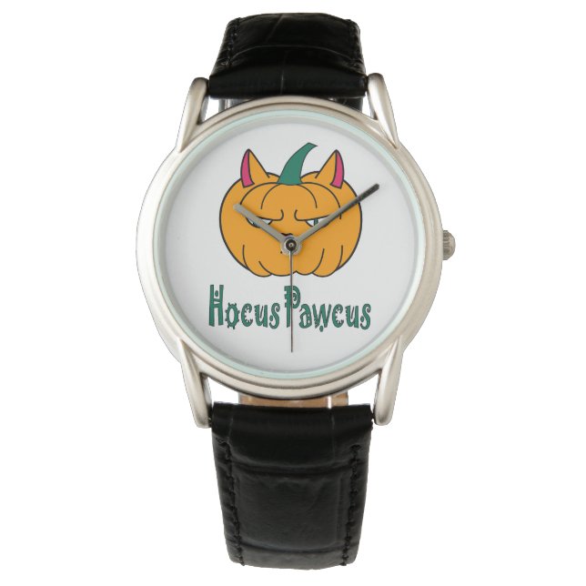 Hocus pawcus Halloween pompoen gember kat magie Horloge (Voorkant)