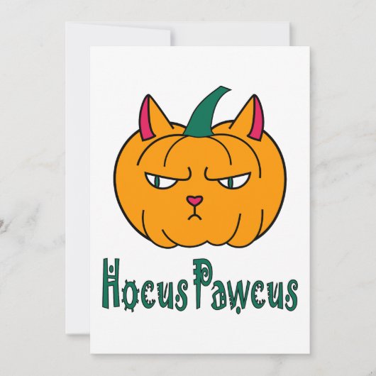 Hocus pawcus Halloween pompoen gember kat magie Kaart (Voorkant)